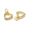 Brass Micro Pave Clear Cubic Zirconia Charms KK-E068-VB174-2