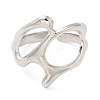 Non-Tarnish 304 Stainless Steel Twist Hollow Open Cuff Ring for Women RJEW-I098-32P-2