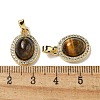 Natural Tiger Eye Pendants KK-R210-24G-3