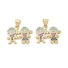 Brass Micro Pave Colorful Cubic Zirconia Pendants CU-CBA9AFC-01G-19-1