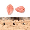 Synthetic Coral Dyed Leaf Charms CORA-Q034-01-06-3
