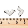 304 Stainless Steel White Enamel Connector Charms STAS-Z078-12P-3