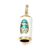 Brass Micro Pave Clear Cubic Zirconia and Enamel European Dangle Charms CU-CBAA556-05B-1