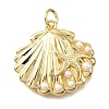 Brass ABS Plastic Pearl Pendants KK-V011-59G-1