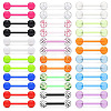 36Pcs Glow in the Dark Acrylic Straight Barbell Tongue Rings Set FS-WG0C136-01-2