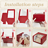 Foldable Cardboard Gift Cap Storage Boxes with Clear PVC Window CON-WH0099-66B-3