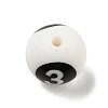 Round with Black Number 3 Silicone Beads SIL-R013-01D-2