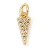 Brass Micro Pave Clear Cubic Zirconia Pendants ZIRC-P121-02G-1