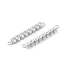 SHEGRACE Brass Pave Clear Cubic Zirconia Connector Charms XGRQ3P157-642P-2