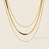 Fashion 304 Stainless Steel 3 Layered Snake Chain Necklaces for Women GS2900-1-1