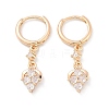 Brass Micro Pave Clear Cubic Zirconia Leverback Earrings EJEW-K300-14G-4