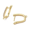 Rack Plating Brass Micro Pave Cubic Zirconia Hoop Findings EJEW-A031-07G-2