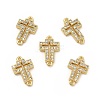 Brass Micro Pave Clear Cubic Zirconia Connector Charms KK-E068-VB330-1