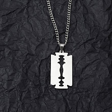 Non-Tarnish 201 Stainless Steel Pendant Necklaces for Man NJEW-Q336-02C-P