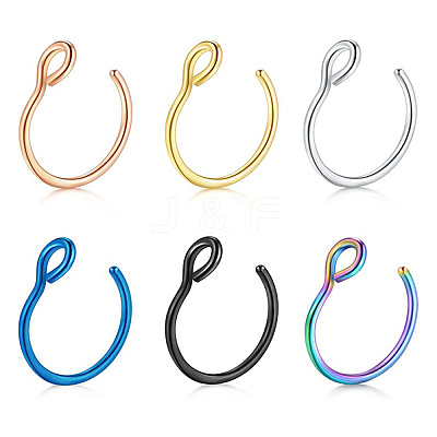 316 Surgical Stainless Steel Clip on Nose Rings WGA7223-01-1