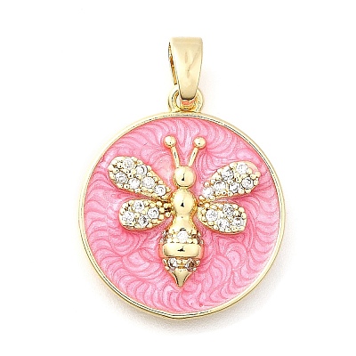 Brass Micro Pave Cubic Zirconia Pendants KK-P336-36G-02-1