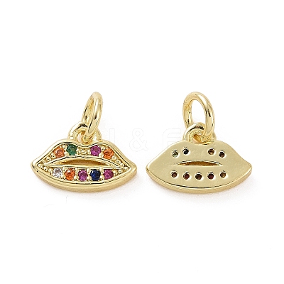 Brass Micro Pave Colorful Cubic Zirconia Charms KK-E068-VF160-1
