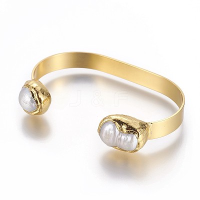 Brass Cuff Bangles BJEW-F381-03G-1