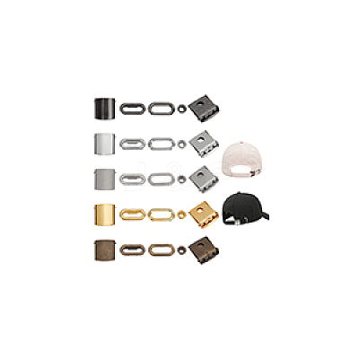 40Sets 5 Colors Iron Baseball Hat Cap Buckle Strap Clasp Clip Kit FIND-NB0005-36-1