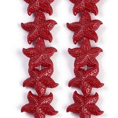 Synthetic Coral Dyed Carved Beads Strands CORA-K009-06B-04-1