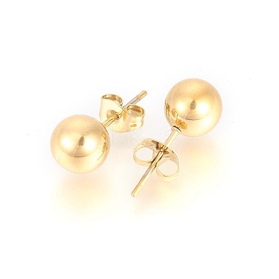 PVD Vacuum Plating 304 Stainless Steel Stud Earrings X-EJEW-E244-B01-G-1