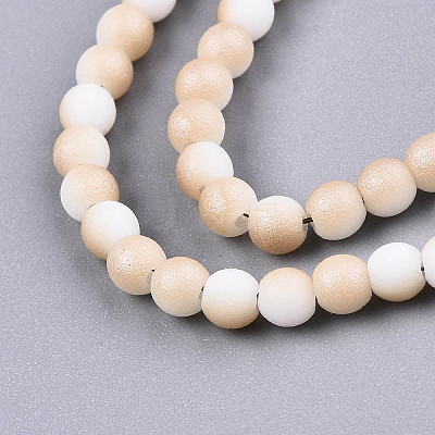 Frosted Electroplate Glass Beads Strands X-EGLA-S195-01A-01-1
