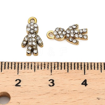 304 Stainless Steel Rhinestone Pendant STAS-U047-12G-1