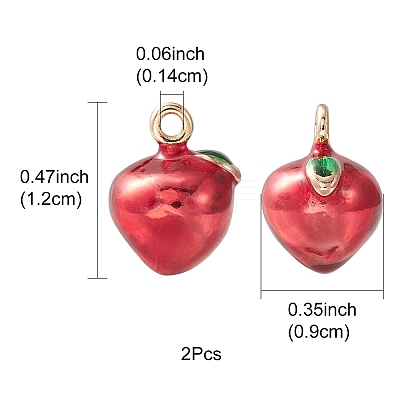 2pcs Brass Enamel Charms KK-YW0001-90-1