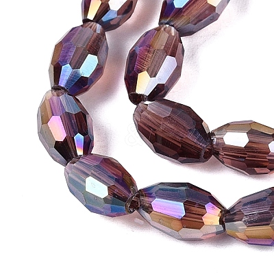 Electroplate Transparent Glass Beads Strands GL-N002-01A-A16-1