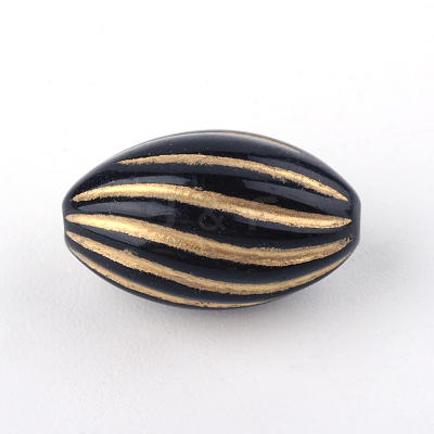 Oval Plating Acrylic Beads PACR-Q102-128B-1