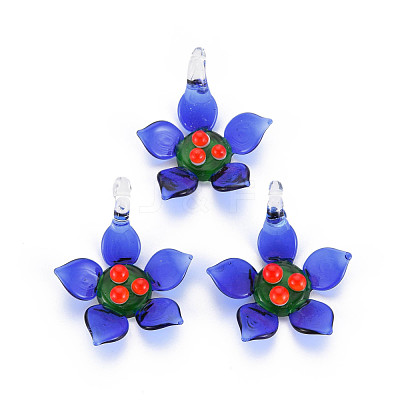 Handmade Lampwork Pendants LAMP-T007-022-1