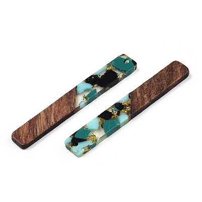 Transparent Resin & Walnut Wood Big Pendants RESI-TAC0017-70-A02-1