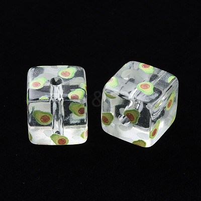Transparent Printed Acrylic Beads MACR-S374-08A-05-1