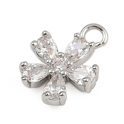 Brass Micro Pave Cubic Zirconia Pendants KK-S339-06P-1