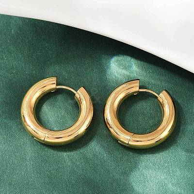 202 Stainless Steel Polishing Hoop Earrings EJEW-M106-02G-04-1