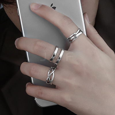 3Pcs Cross Adjustable Alloy Cuff Rings Sets FS-WG18371-04-1