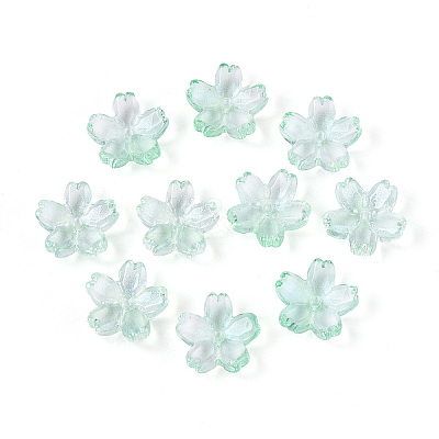 Baking Paint Transparent Glass Bead Caps DGLA-N014-06A-04-1