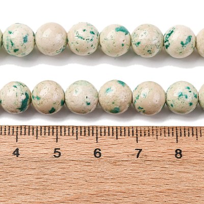 Natural Dyed Marble Beads Strands G-P593-8mm-01-1