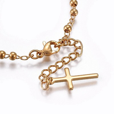 201 Stainless Steel Charm Bracelets BJEW-P258-15G-1
