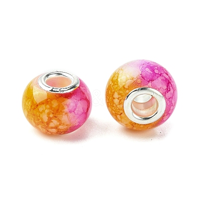 Two Tone Glass European Beads GPDL-K003-01E-1
