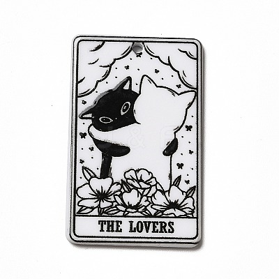 Tarot Theme Printed Acrylic Pendants MACR-G061-04G-1