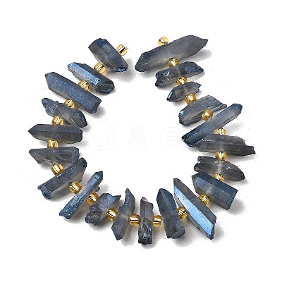 Electroplate Natural Quartz Crystal Beads Strands G-F800-B11-1