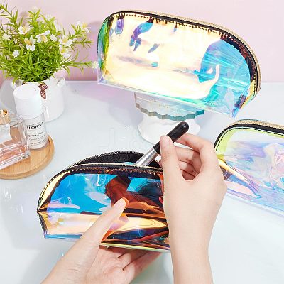 3Pcs 3 Style Laser Portable TPU Transparent Waterpoof Makeup Storage Bag MRMJ-CP0001-16-1