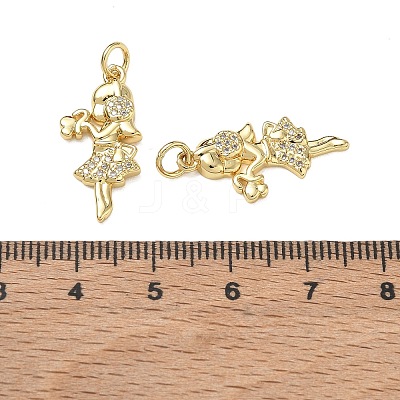 Brass Micro Pave Clear Cubic Zirconia Pendants CU-CBA9AFC-01G-27-1