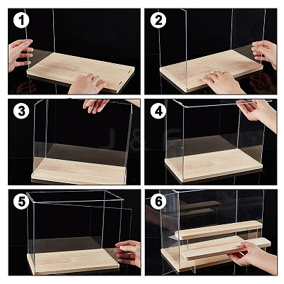 3-Tier Rectangle Clear Acrylic Minifigures Display Boxes ODIS-WH0017-104A-1