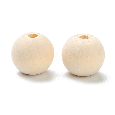 Natural Unfinished Wood Beads WOOD-XCP0001-19D-1