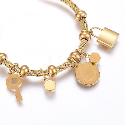 304 Stainless Steel Bangles BJEW-O163-02-1