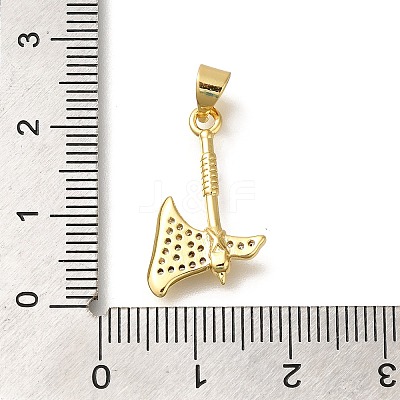 Rack Plating Brass Micro Pave Cubic Zirconia Pendants KK-Z086-66G-01-1