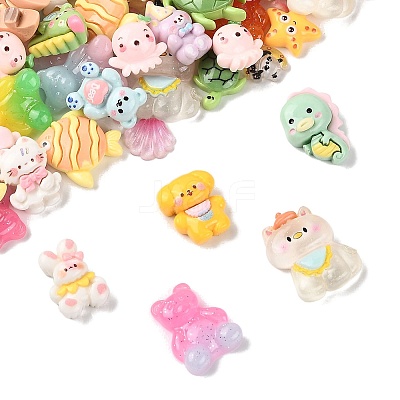 100Pcs Translucent Resin Cabochons RESI-FS0002-31-1