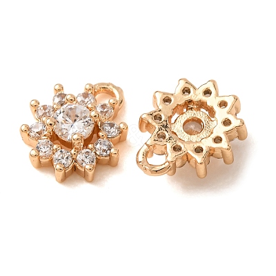 Brass Micro Pave Clear Cubic Zirconia Charms CU-CBAEC99-24G-1